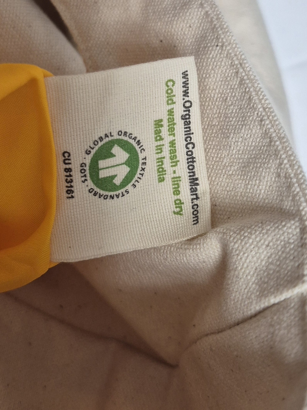 Canvas Lunch Tote Bag in Natural with Burger Print - Picture 5 of 6